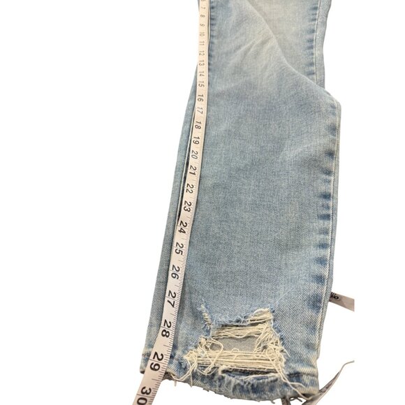 Good American Good Legs Skinny Jeans Mid-Rise Distressed Blue Womens Size 18 NEW - Picture 7 of 10
